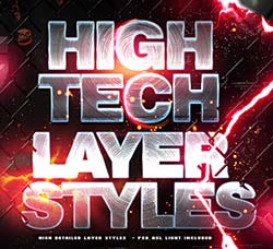 12个金属质感的PS图层样式：High Tech Styles